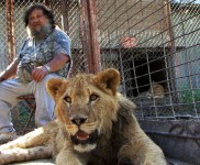 Terry Brumfield and his lion photo of Terry Brumfield's lion