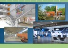 Graphic showing artist renderings of the Russ atrium refurbishment, the new NEC building and the new Campus Ministry building