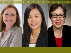 Graphic of Deans Marjorie Bowman, Joanne Li and Linda Caron