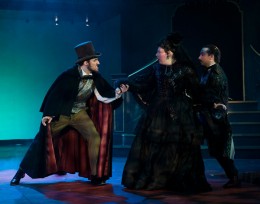Edward Hyde (Blaine Boyd) threatens his future victims in Wright State's "Jekyll and Hyde."