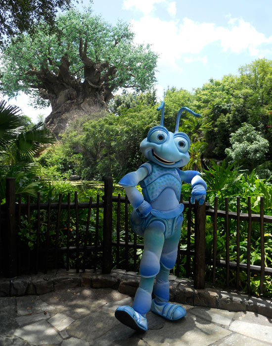  Flik from A Bug's Life poses at Disney's Animal Kingdom Flick is a 