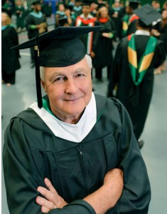 Photo of Larry Johnson, the oldest student to graduate this spring at 70 years old.