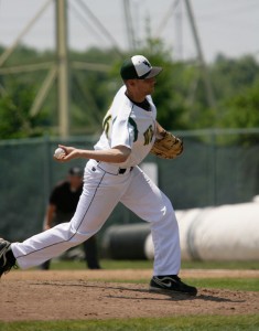 Photo of Michael Schum, a junior pitcher on the Wright State baseball team.