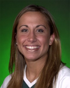 Headshot photo of Andrea Voss Velinga from her playing days at Wright State.