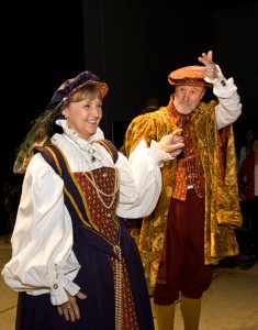 Photo of Bill Rickert and a woman dressed in Renaissance garb.