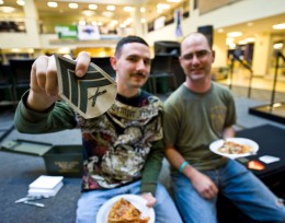 Photo of two veteran students at Wright State's Veterans Appreciation Day.
