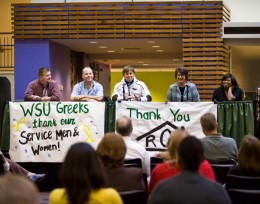 Photo of student panel at Wright State's Veterans Appreciation Day.