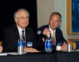 Photo of Wright State President David Hopkins at the foruth annual Defense Forum