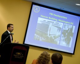 Special Agent Richard Maier gives his presentation.