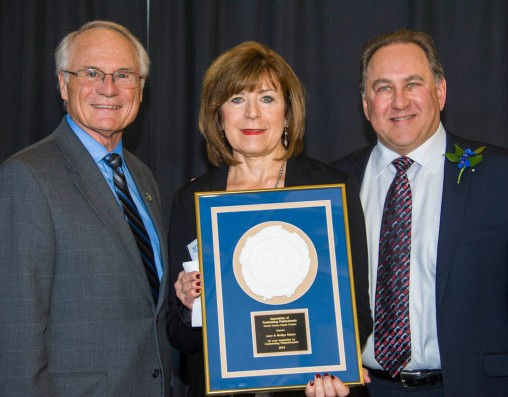 Wright State University President David R. Hopkins and Marilyn and Larry Klaben