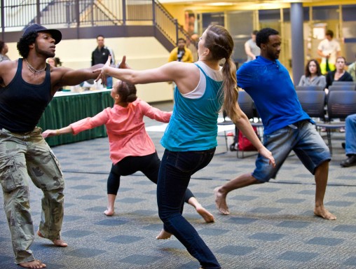 DCDC2 dancers performing in the Student Union