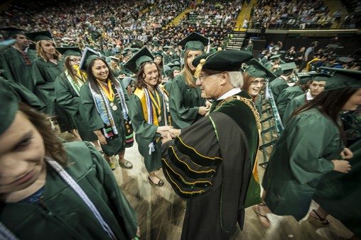 Wright State will holds its 2016 spring commencement ceremony on Saturday, April 30, at 10 a.m. in the Wright State Nutter Center. (Photo by Will Jones)