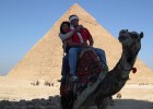 David Hight and his wife Wimanus, during their trip to Egypt. As usual, Hight made time to watch the Raiders even though he was visiting another continent.