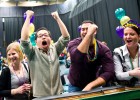 Over 200 people gathered in McLin Gym for Rowdy Gras, the kick-off event for Reunion Weekend.