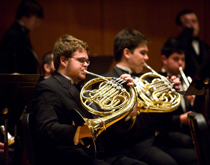 A student orchestra performs during ArtsGala 2010.