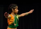 Photo of a dancing student in Indian garb.