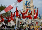 Photo of student interns leaping in front of Cinderella's Castle at Walt Disney World.