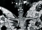 Tiffany Fridley, seen here in a black and white photo wearing a butterfly costume for the SpectroMagic parade.