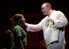 Photo of John Wesley Wright and a young girl performing Bernstein's MASS.