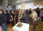 Photo of 2011 Senior Show opening reception, sculpture by Kasee Merritt.