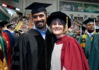 Photo of doctoral graduate Laxminath Tumburu poses with his director Michele Wheatly, Ph.D.