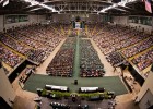 Photo of the Wright State University Nutter Center at nearly full capacity for the university's 73rd commencement.