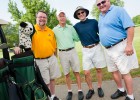 Photo of Team members Robert Sweeney, Robert Hickey, Jeff Ulliman and Keith Ralston pose for a picture at the 2011 Wright State employee golf outing.