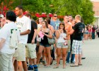 Photo of students in line at Raider Feast.