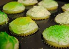 Photo of green and yellow cupcakes