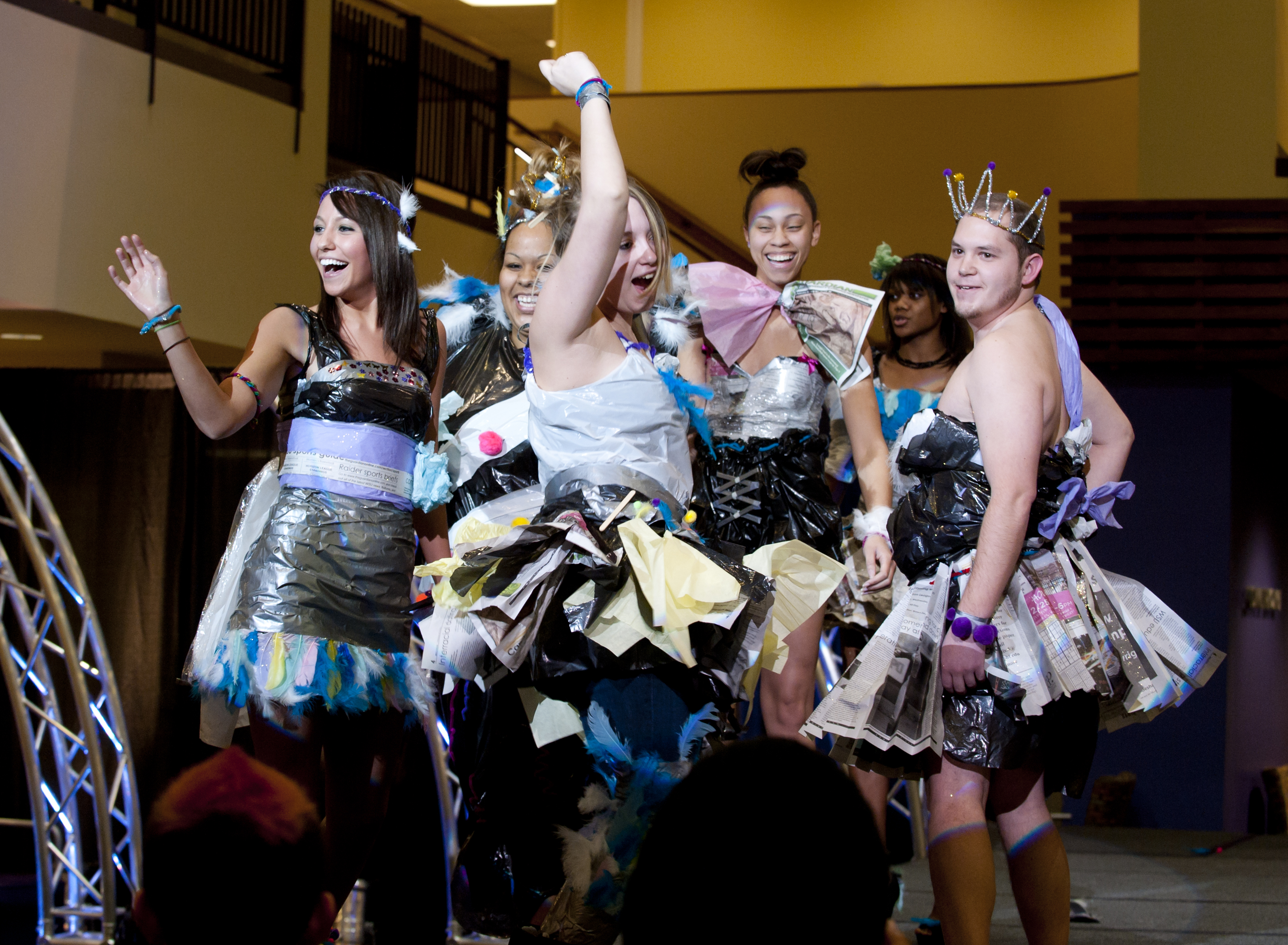 Photo of Wright State students striking a pose on the runway.