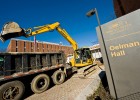Photo of construction equipment in front of Oelman Hall.