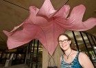 Photo of Megan Dooley-Smallwood with her sculpture