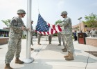 Wright State Army ROTC cadets raise the flag in observane of Memorial Day.