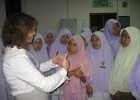Photo of Sue Polanka meeting with Malysian women.