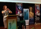 Photo of Sue Polanka giving a presentation in Malaysia.