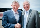 Photo of Ohio State University President Gordon Gee and Wright State President David R. Hopkins.