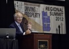 Photo of Wright State President David R. Hopkins at the sixth annual Regional Summit