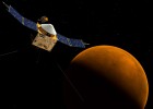 Concept illustration of the MAVEN spacecraft near Mars