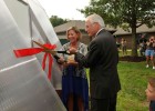 Photo of Thorner and Hopkins cutting the ribbon