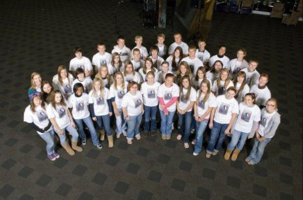 Group shot of dozens of high school students from the 2010 Immersion Day.