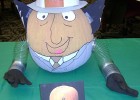Photo of a pumpkin dressed as Inspector Gadget