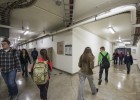 Students, faculty and staff walking in the Wright State tunnel system