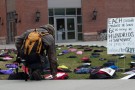 Backpacks on college campus