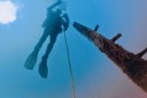 Underwater diver in Lake Michigan