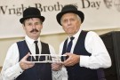Wright brother impersonators Tom Benson and Roger Storm