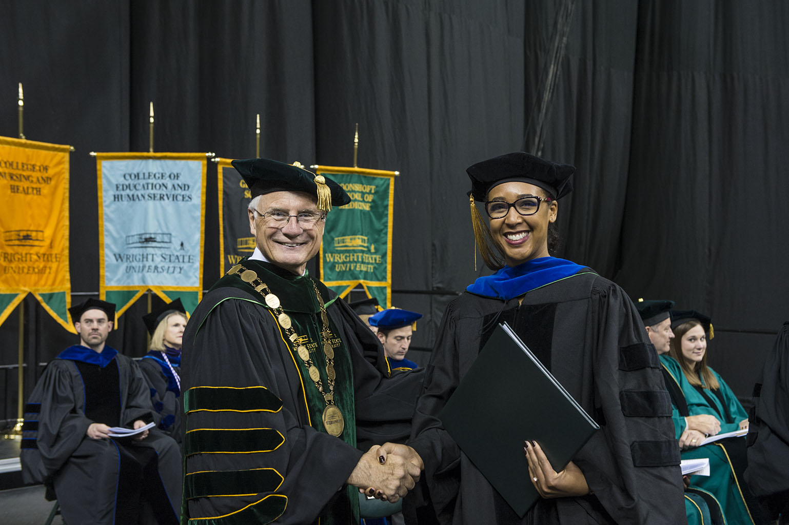 David R. Hopkins with a graduate