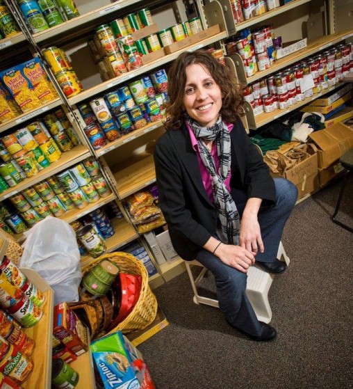 Carline Verlin in Wright State’s Friendship Food Pantry