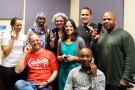 Master of Public Health students with cellphones