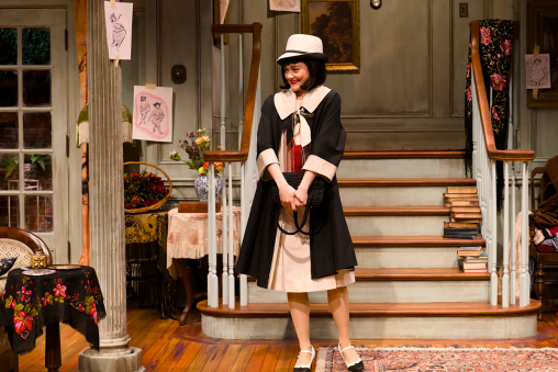Evelyn Vortriede performs on stage as Jackie Coryton in "Hay Fever."